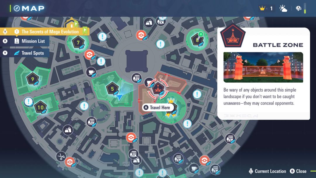 The map shows the location of the battle zone, located adjacent to Wild Zone 3.