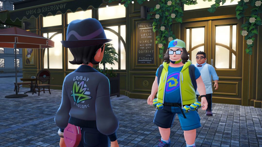 The Pokemon Trainer arrives second at Cafe Gallant, in time to see their rival leaving the establishment.