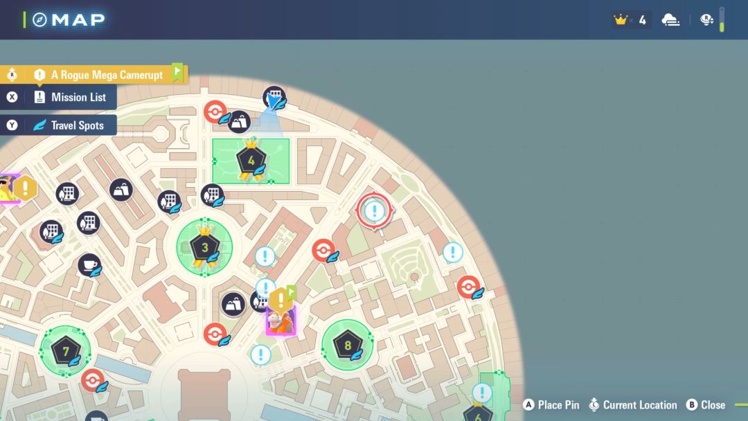 A map showing the location of Side Mission 13, within the red circular icon.
