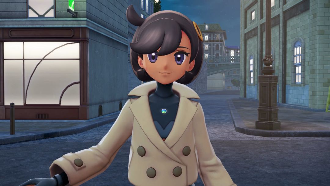 Closeup of Emma as she introduces herself to the Pokemon Trainer.